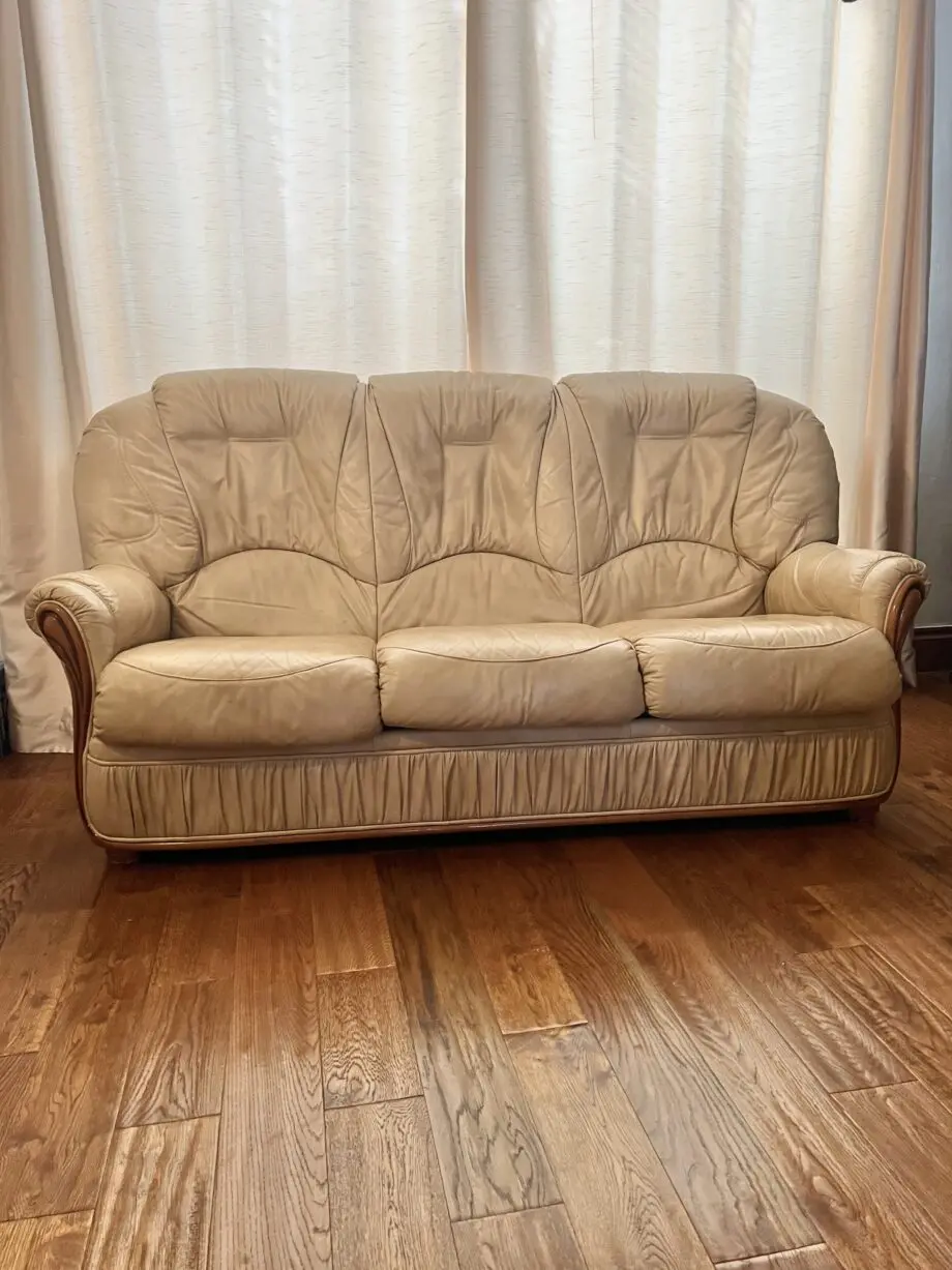 Italian Leather Sofa Set