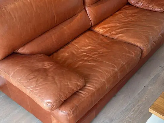 Brown Red Leather Set 2 Seater and Armchair set