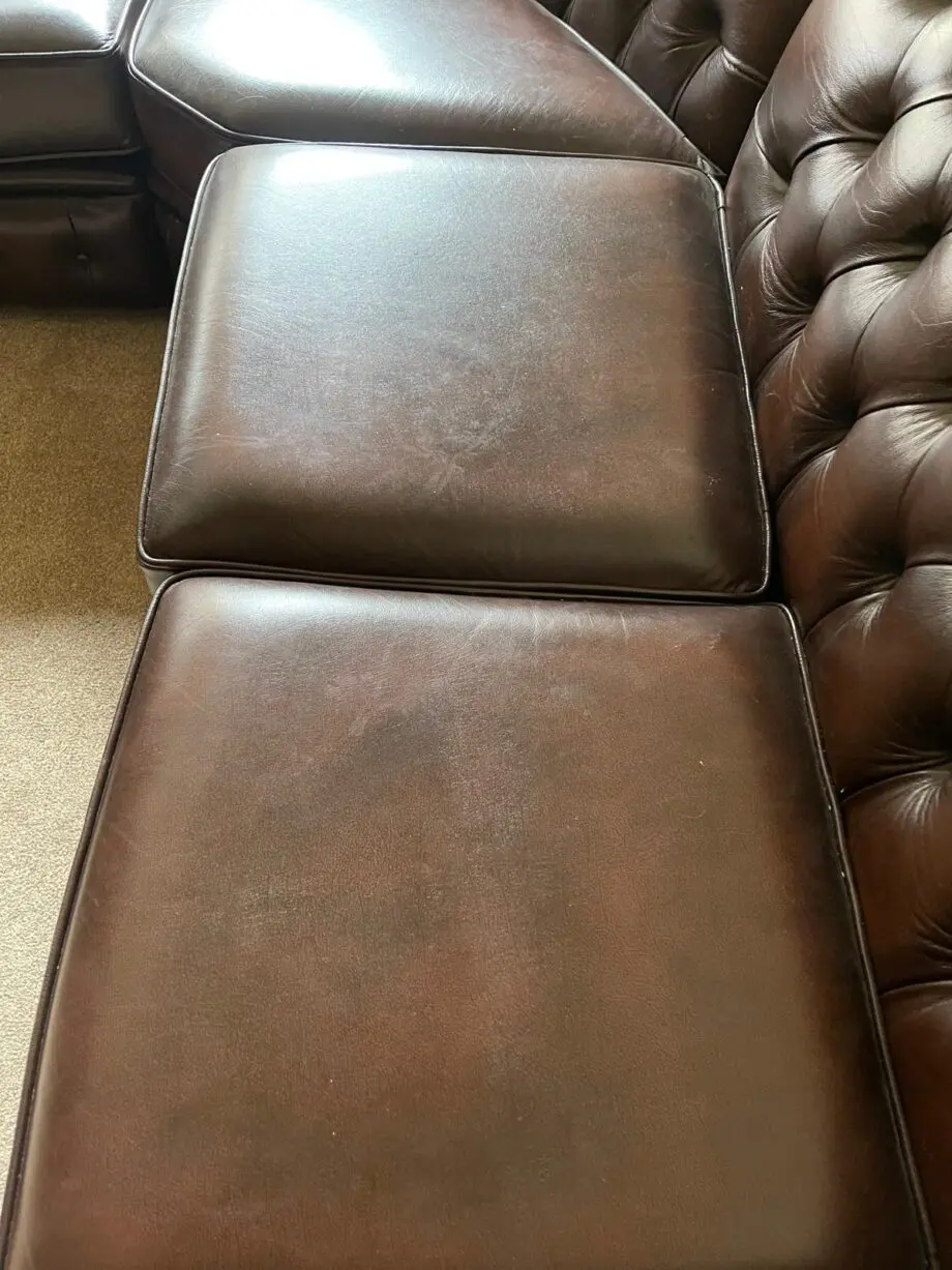 Chesterfield Corner Sofa Antique Brown