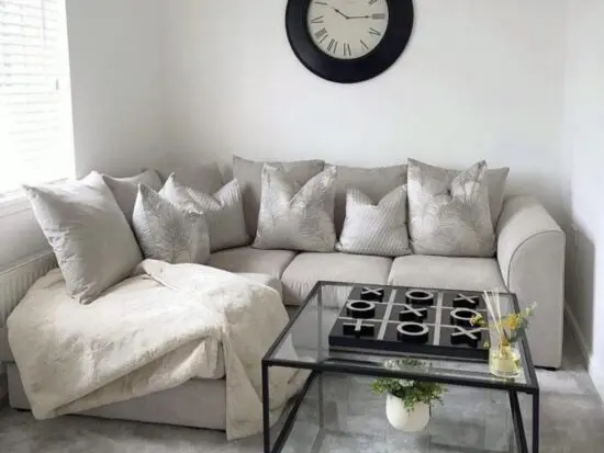 Grey & Cream Colour Corner Sofa Available Best & Discounted Price