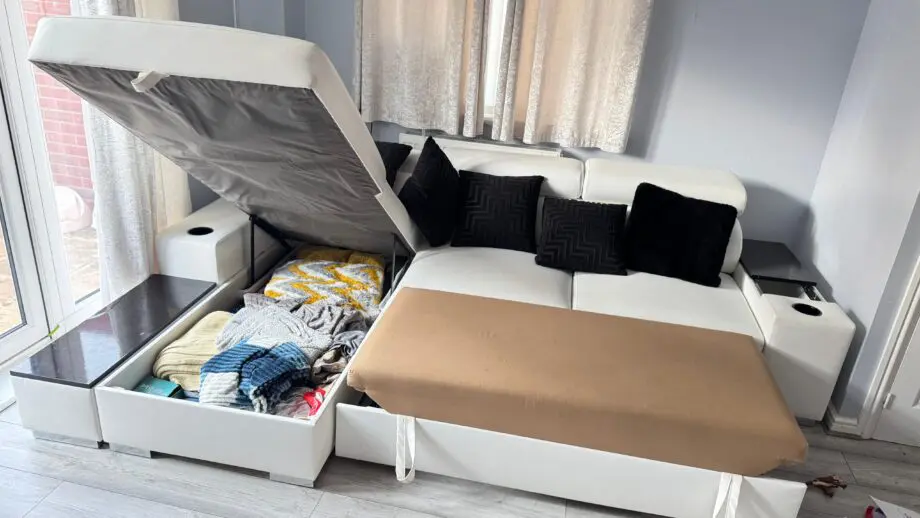 White sofa bed