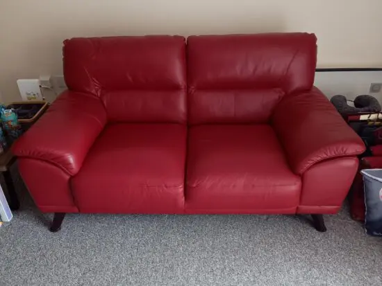 Red Leather two seater.