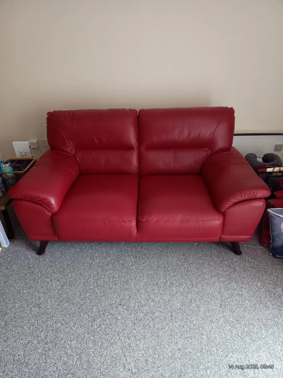 Red Leather two seater.