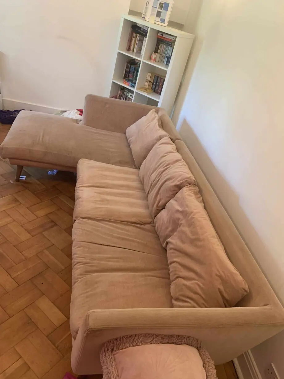 Pink Chaise 3 seater sofa