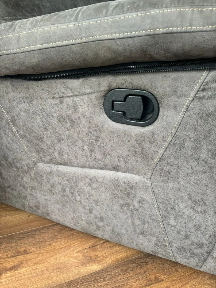 SCS Alexandra sofa set (double manual recliner corner sofa/ manual reclining chair) in colour slate grey