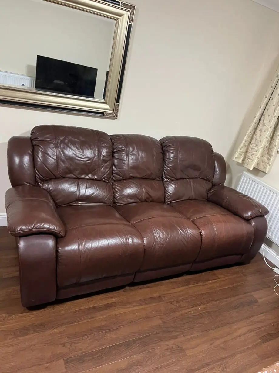 3 seater leather sofa with recliners