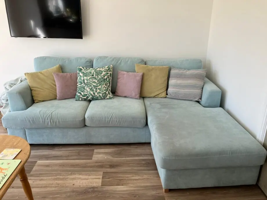 DFS Freya, Duck Egg Green, 4 seater lounger sofa