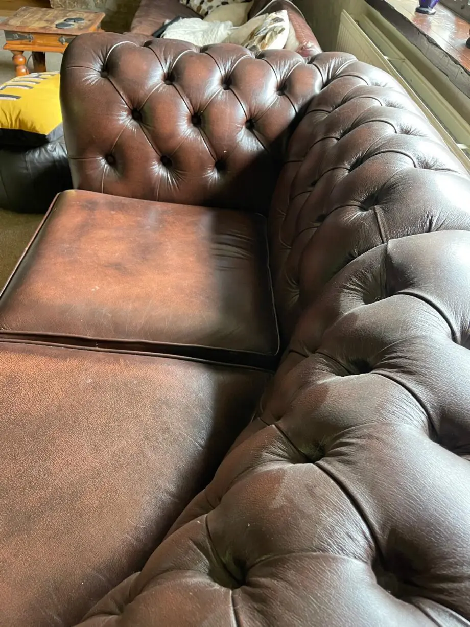 Chesterfield Corner Sofa Antique Brown