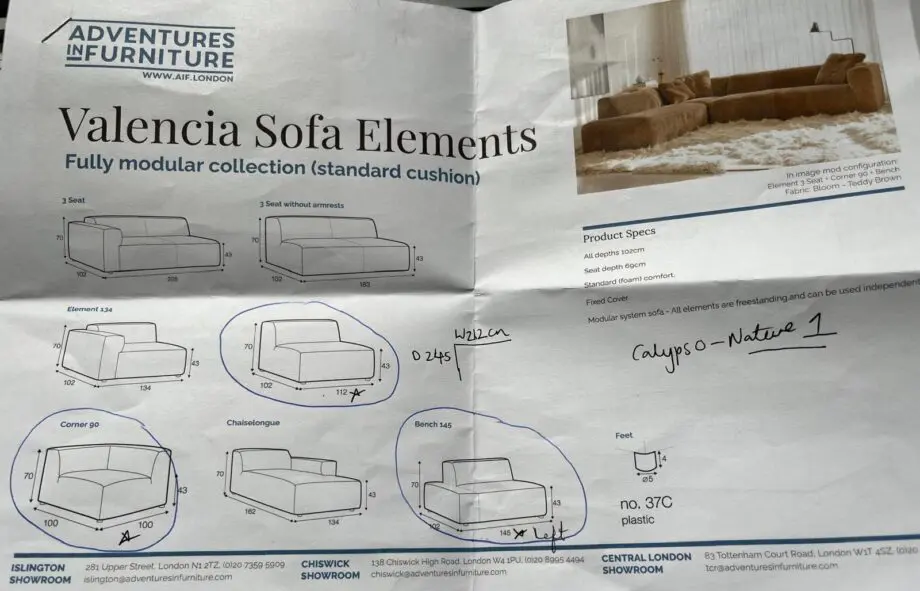 Valencia modular sofa