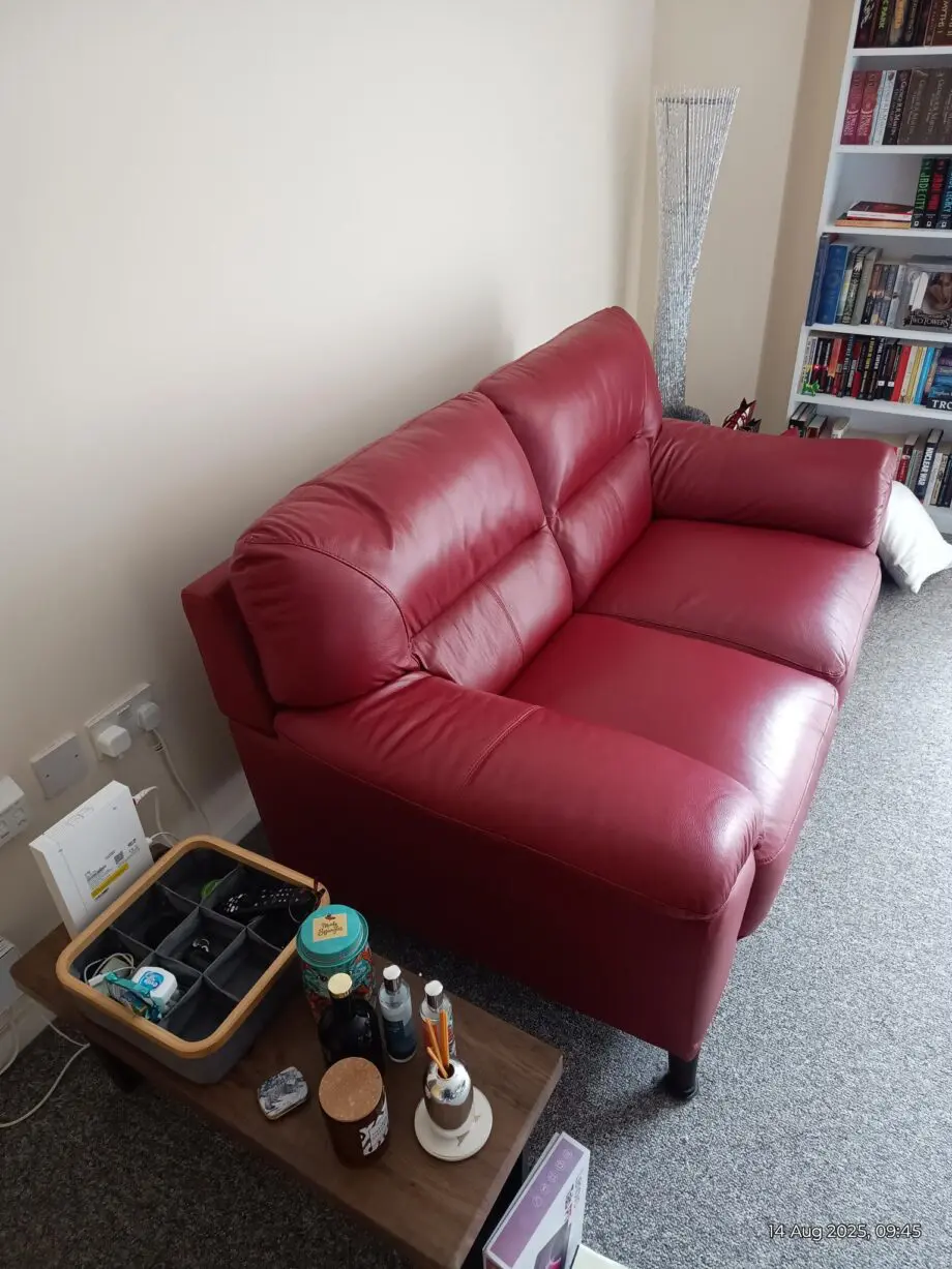 Red Leather two seater.