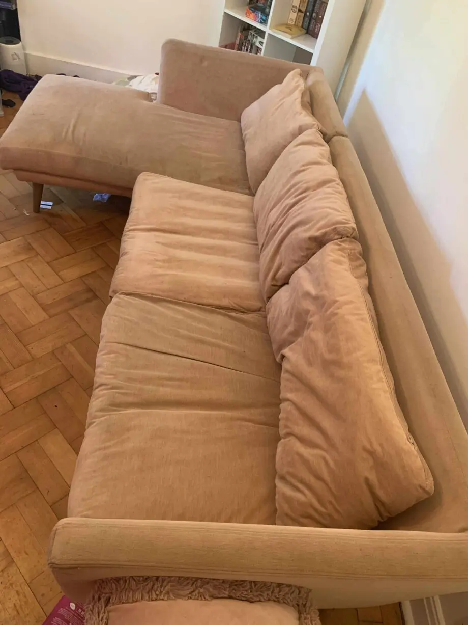 Pink Chaise 3 seater sofa