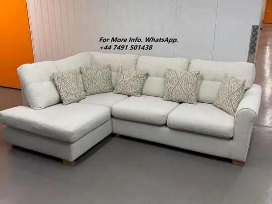 50% OFF Dfs Calix Cream High Back Cushion Corner Sofa For Sale