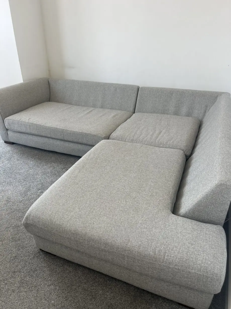 DFS Grey pillow back left hand facing open end corner sofa