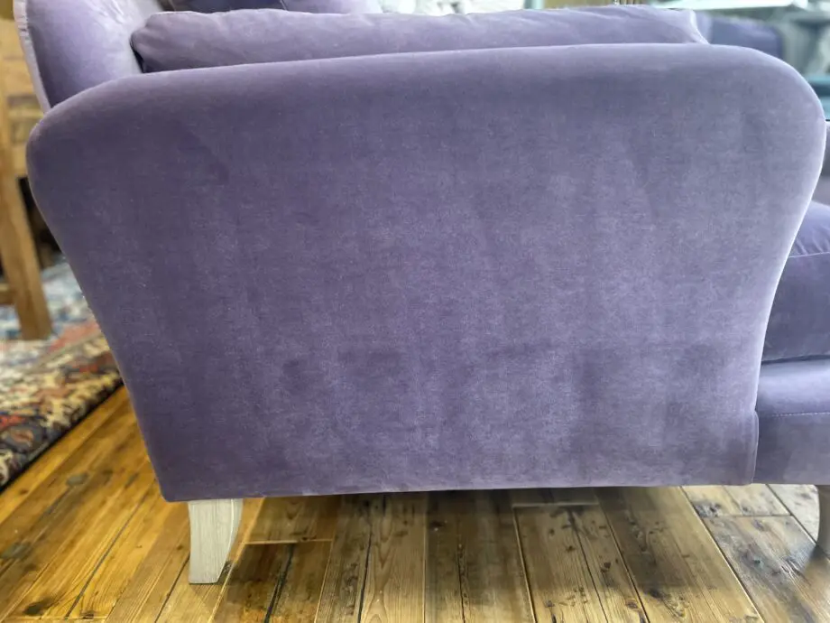 Loaf Smithy even-sided corner sofa in mauve velvet