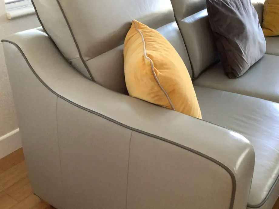 Edward Charles Interiors by GEMS custom made by hand leather 3 seater sofa