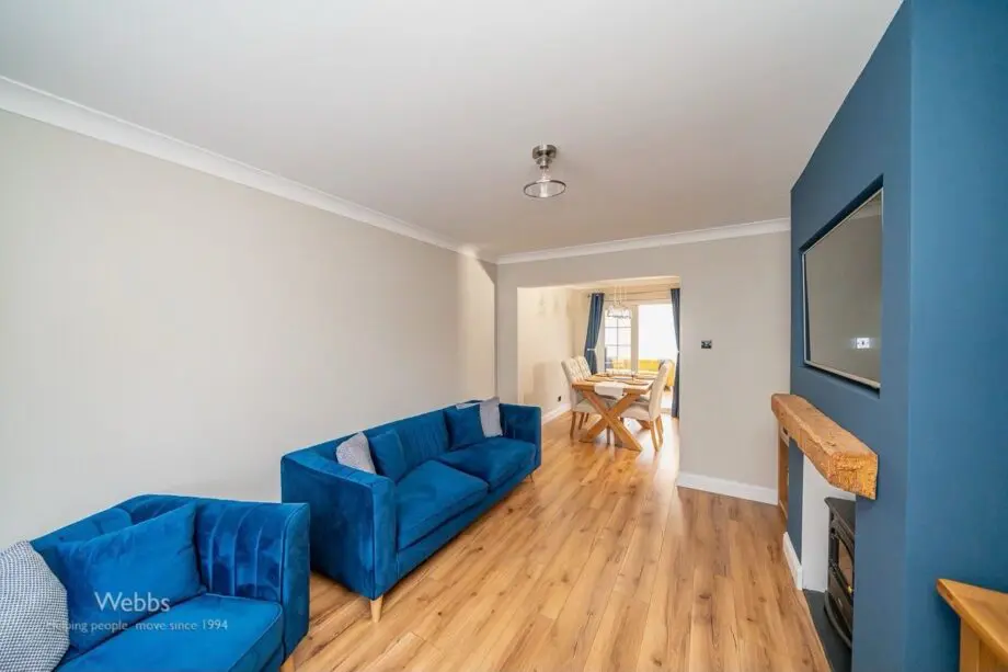 Scs blue 3 seater sofa and chair