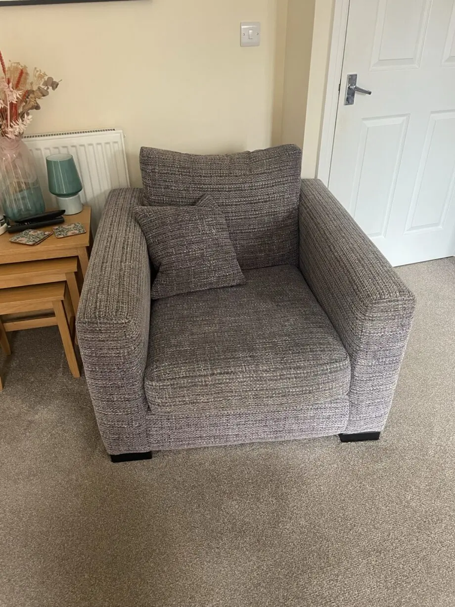 DFS Dillon corner sofa and chair on graphite grey