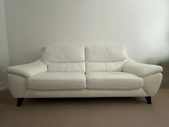 DFS white 3 seater sofa & armchair