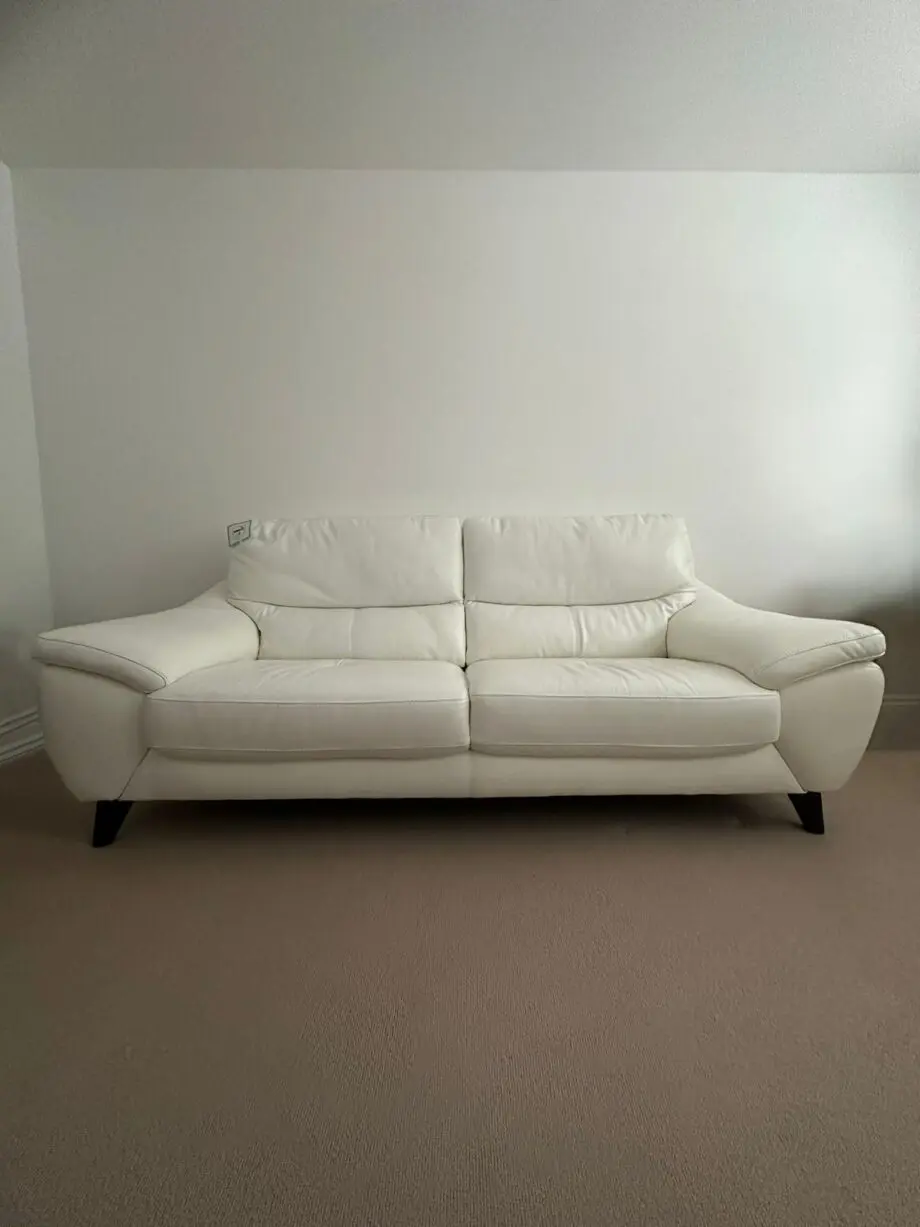 DFS white 3 seater sofa & armchair