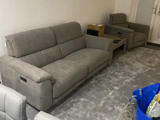 Sofology Illinois grey recliner sofa