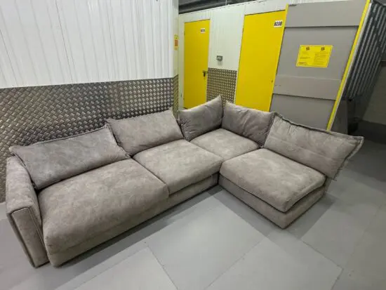 Dfs grey corner sofa with foot stall