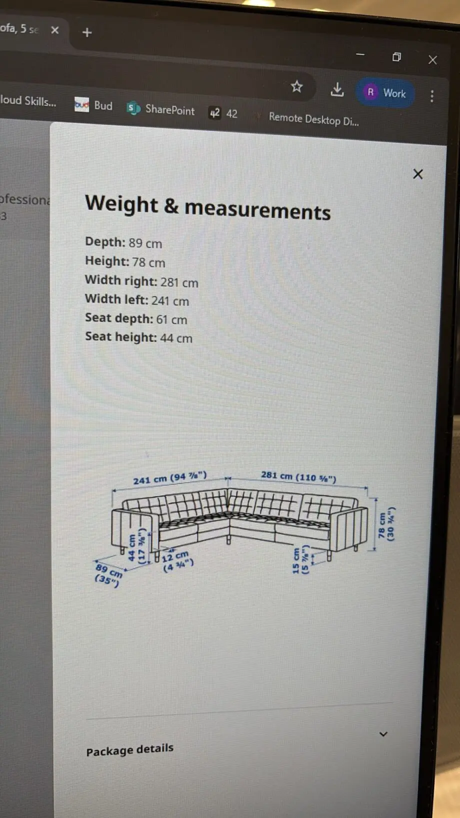 IKEA Grey Corner Sofa