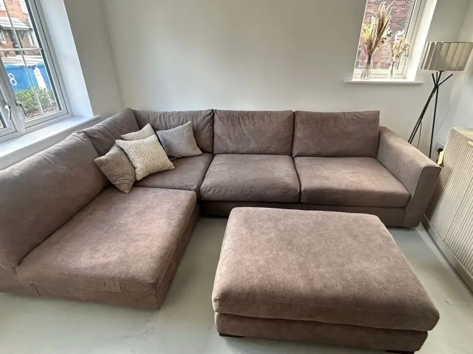 Sofology Majestica Left Hand Corner Sofa - Marbled Fabric (Mole/Mocha/Mink)