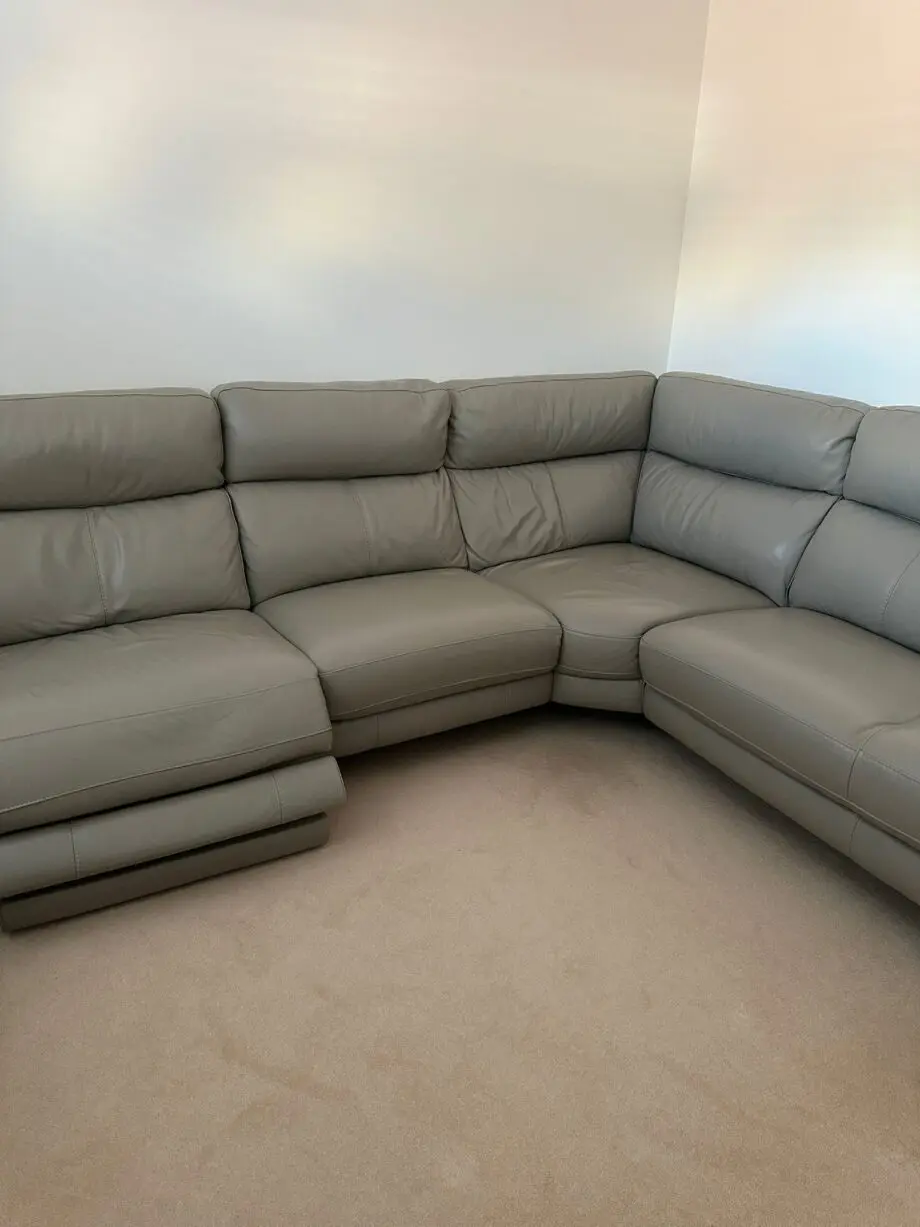 Furniture Village grey corner sofa with chaise & recliner