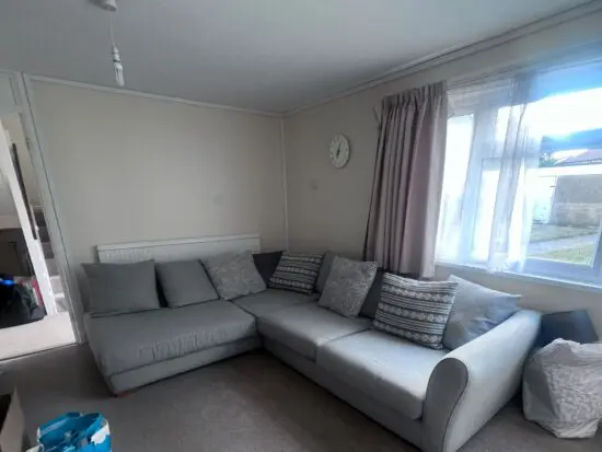 Grey Dunelm corner sofa, excellent condition