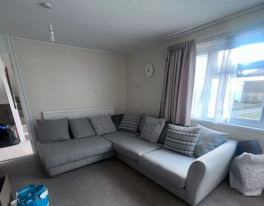 Grey Dunelm corner sofa, excellent condition