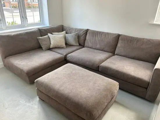 Sofology Majestica Left Hand Corner Sofa - Marbled Fabric (Mole/Mocha/Mink)