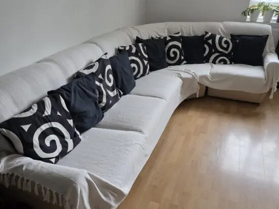 Beige/cream corner sofa