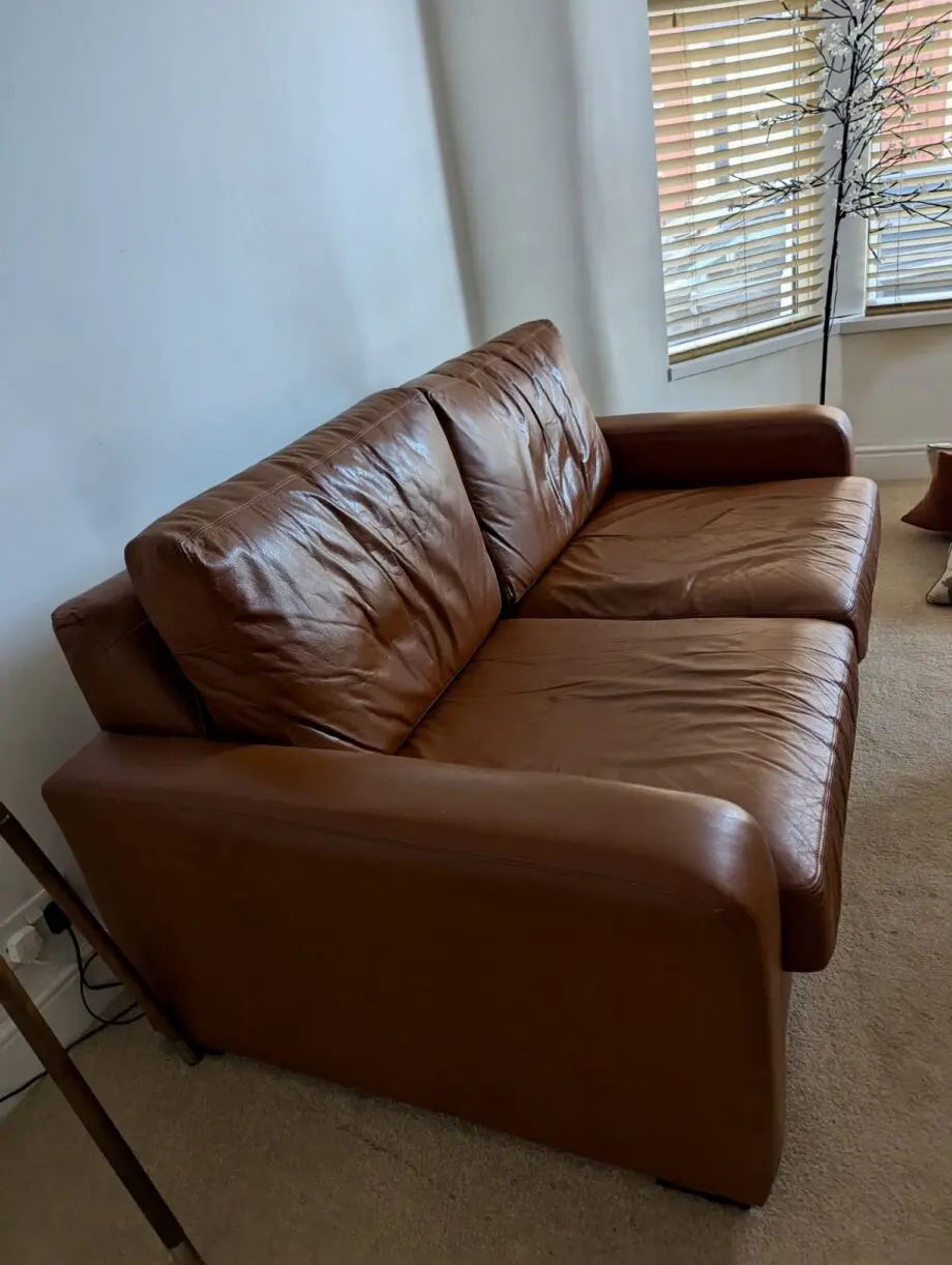 Handmade brown leather sofa - English sofa company