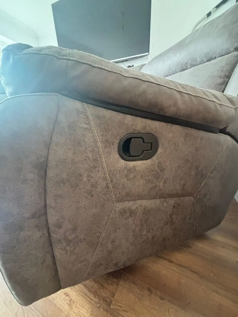 SCS Alexandra sofa set (double manual recliner corner sofa/ manual reclining chair) in colour slate grey