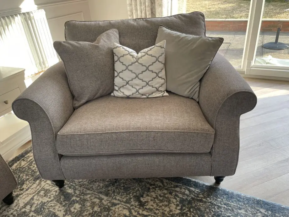 Next Ashford Highback Sofa Set RRP £5,898 (5 items), Woven Chenille Easy Clean Light Grey.