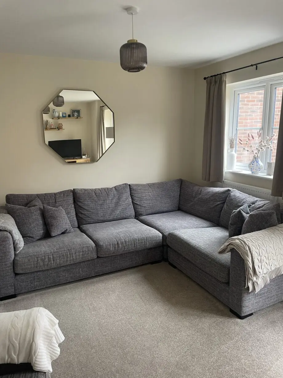 DFS Dillon corner sofa and chair on graphite grey