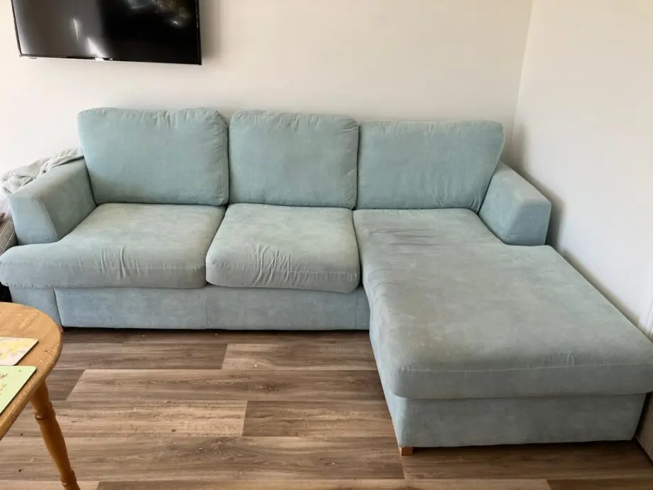 DFS Freya, Duck Egg Green, 4 seater lounger sofa
