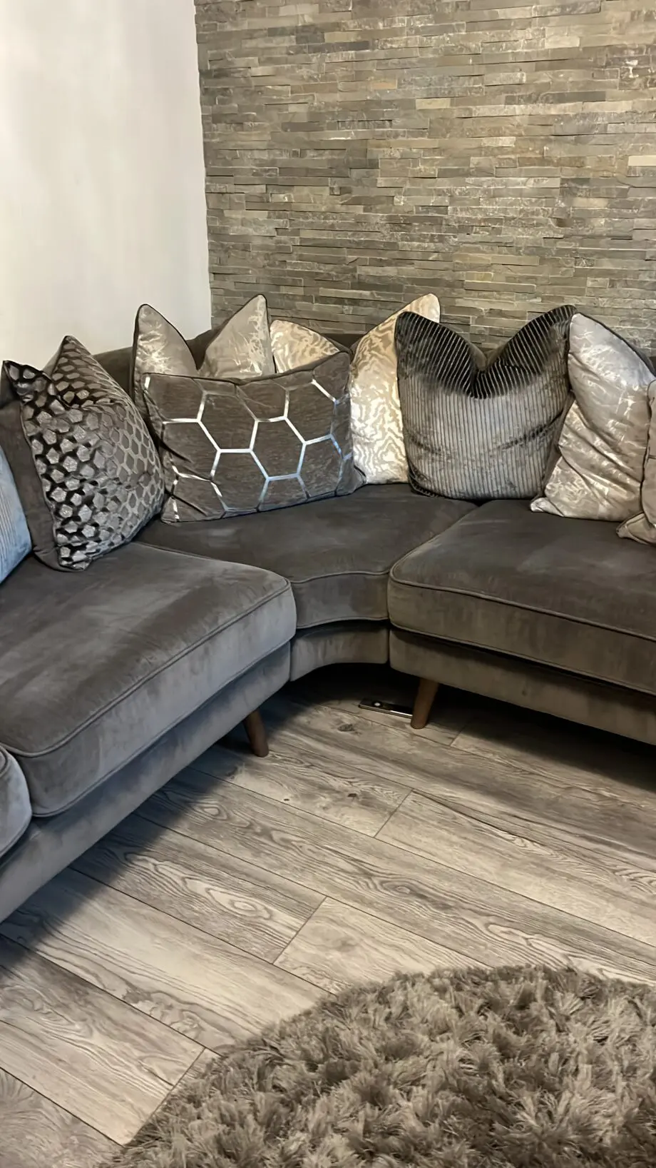 Sofology grey Honeycomb corner sofa