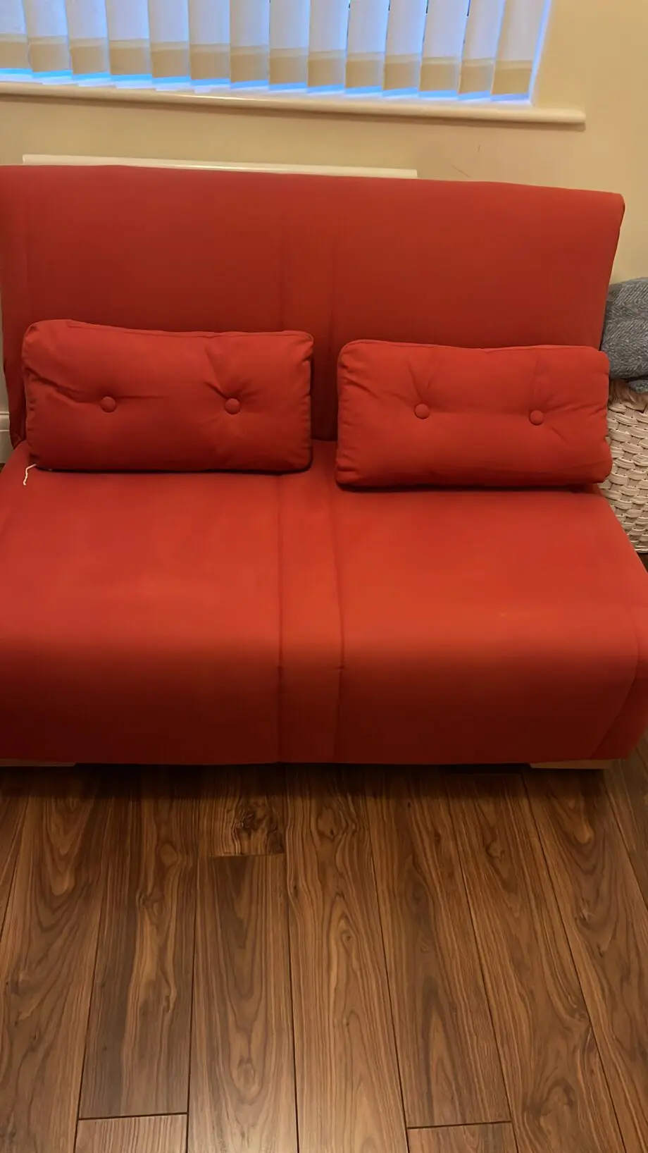 Red 2 seater bed sofa