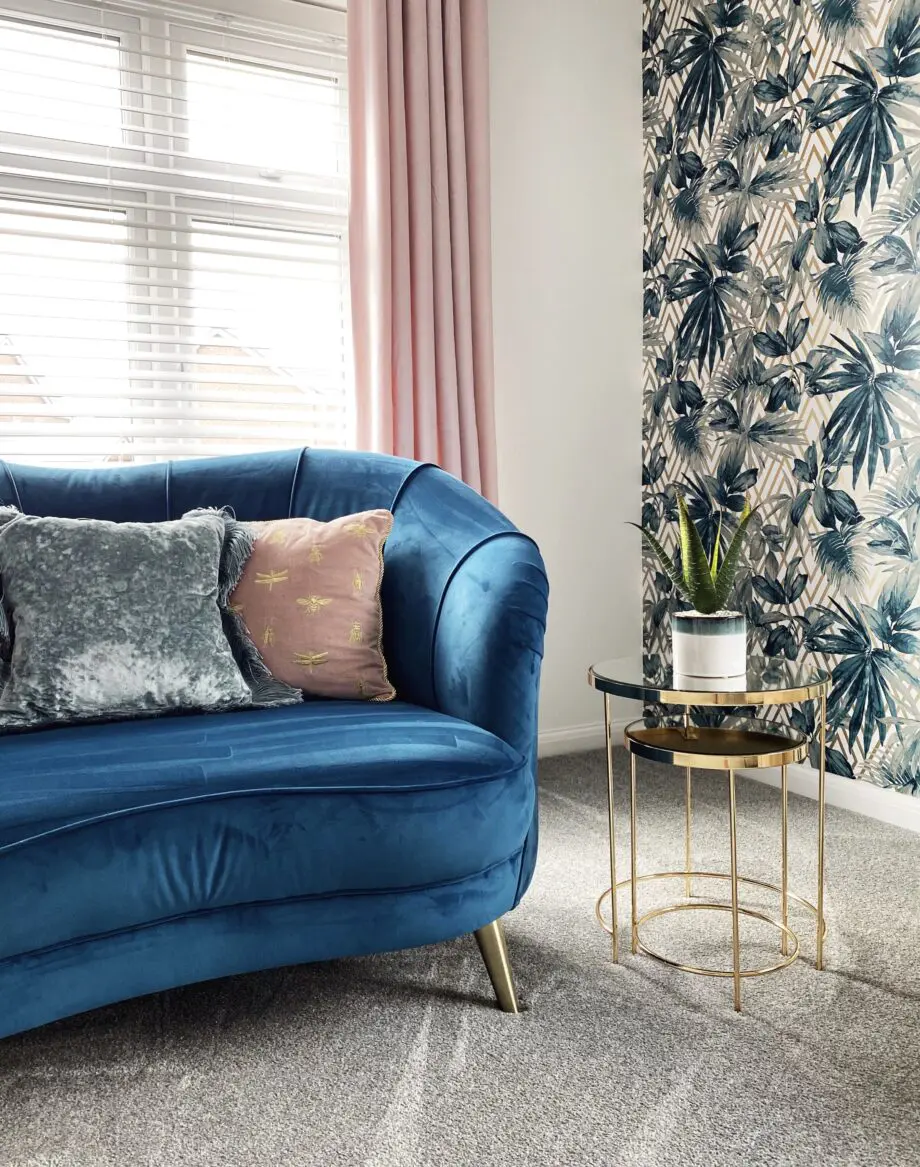 Sofology Perle love seat in teal