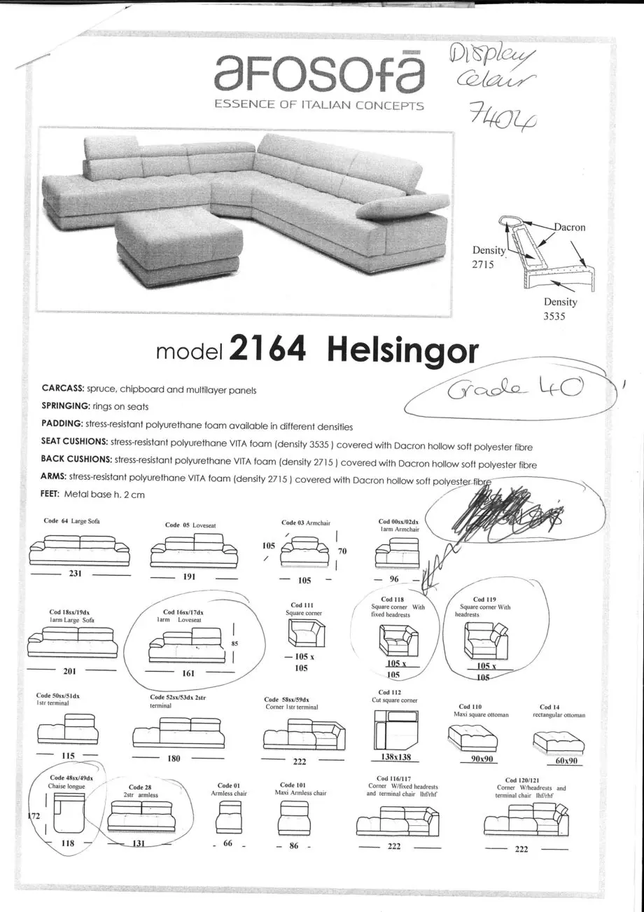 ‘Italia Living’ Leather modular U-shape 5-seater corner sofa with Chaise Longue