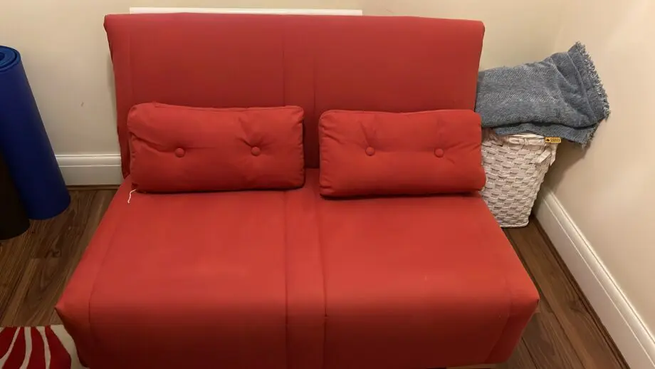 Red 2 seater bed sofa