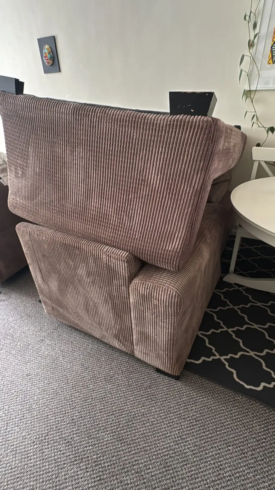 DFS Beige cord corner sofa