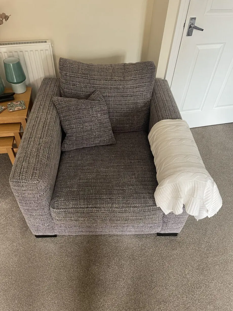 DFS Dillon corner sofa and chair on graphite grey