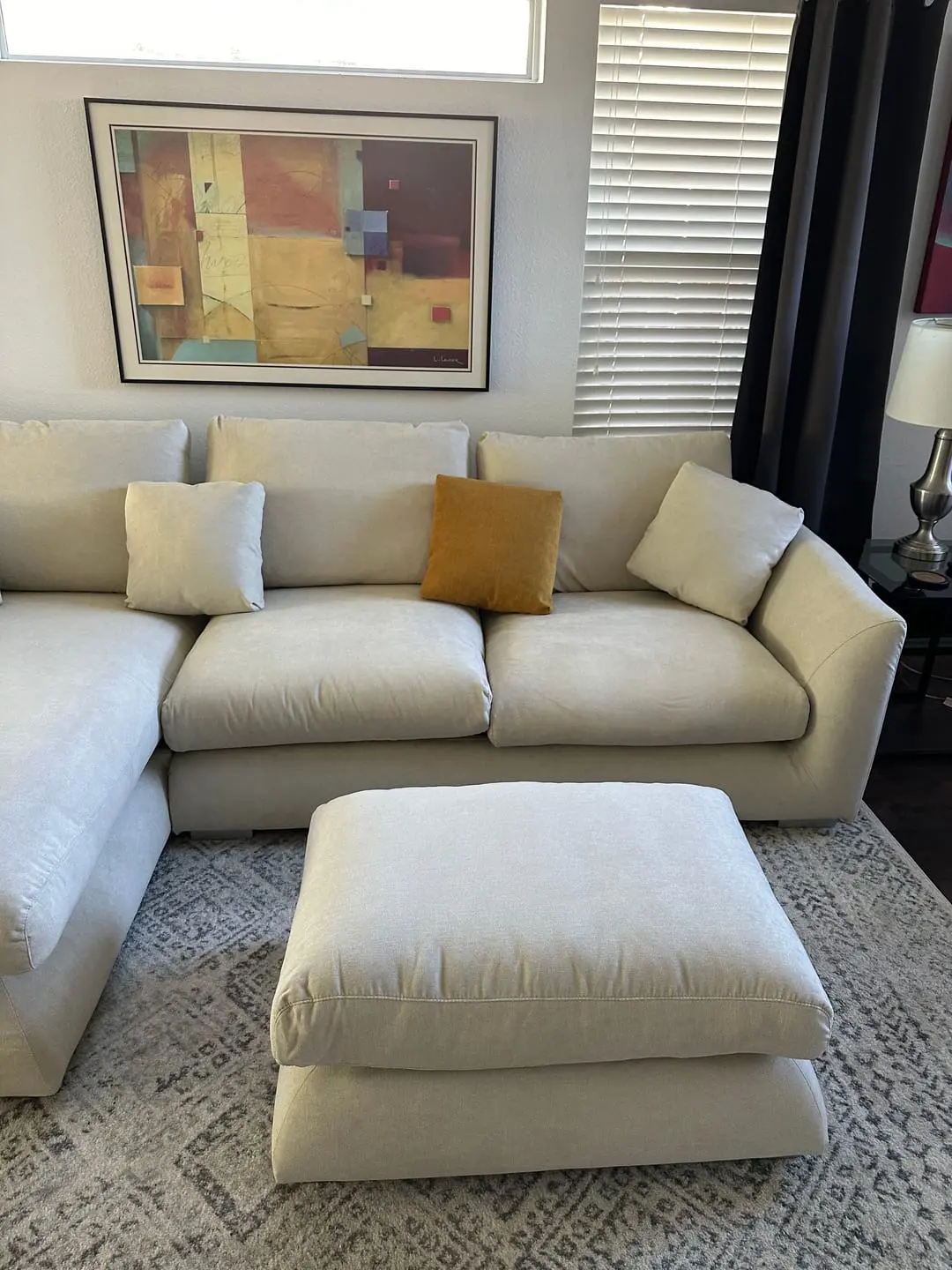 John Lewis Corner Sofa With Pouffe For Sale