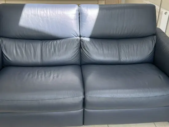 Electric Italian Blue Leather 3 seater Recliner from Naturzzi