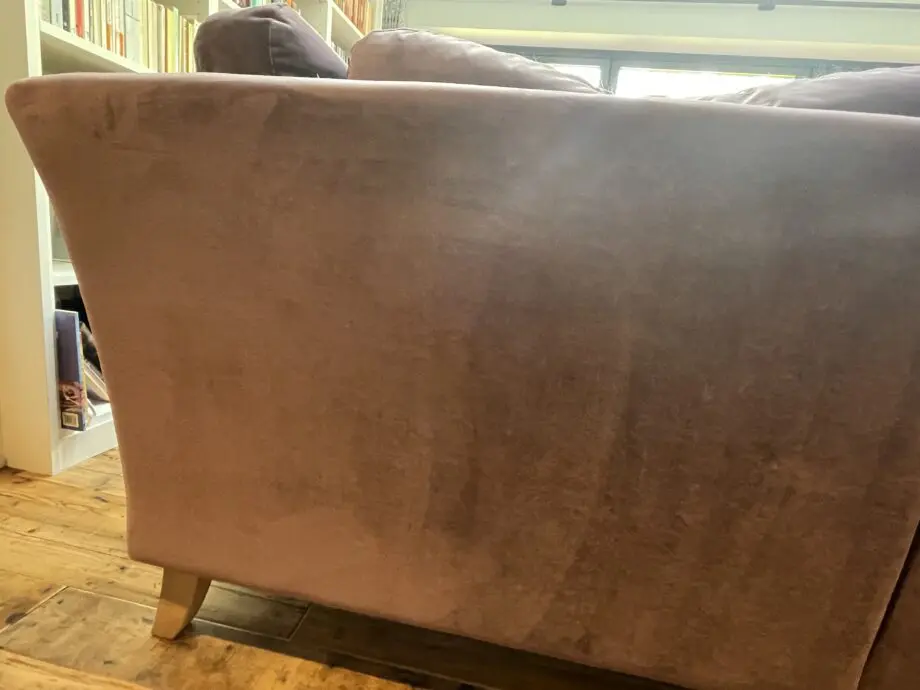 Loaf Smithy even-sided corner sofa in mauve velvet