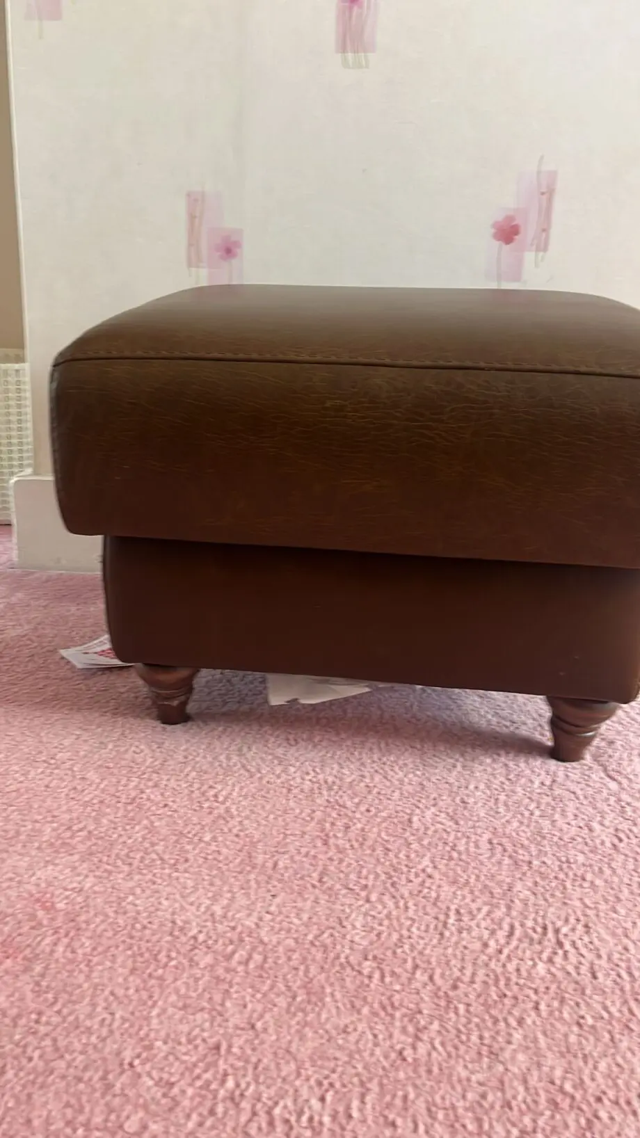 Heart of House Argyll Studded Leather Chair (x2) + Footstool