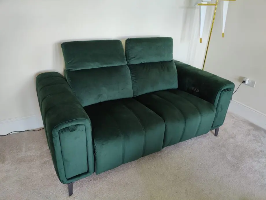 DFS Dark Green Recliner sofa with storage
