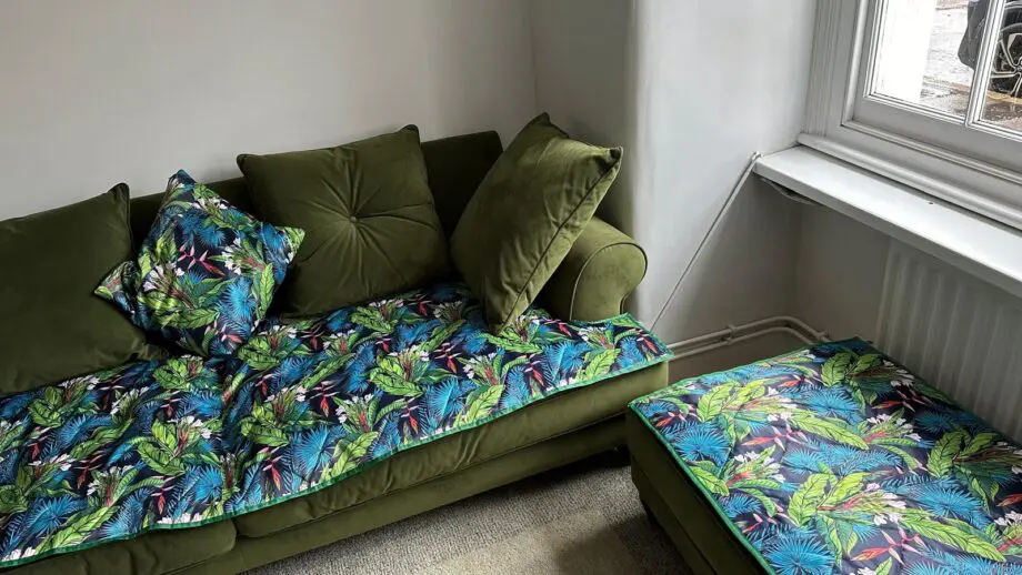 Bronwyn 3 Seater Fabric Moss Green Classic Back Sofa
